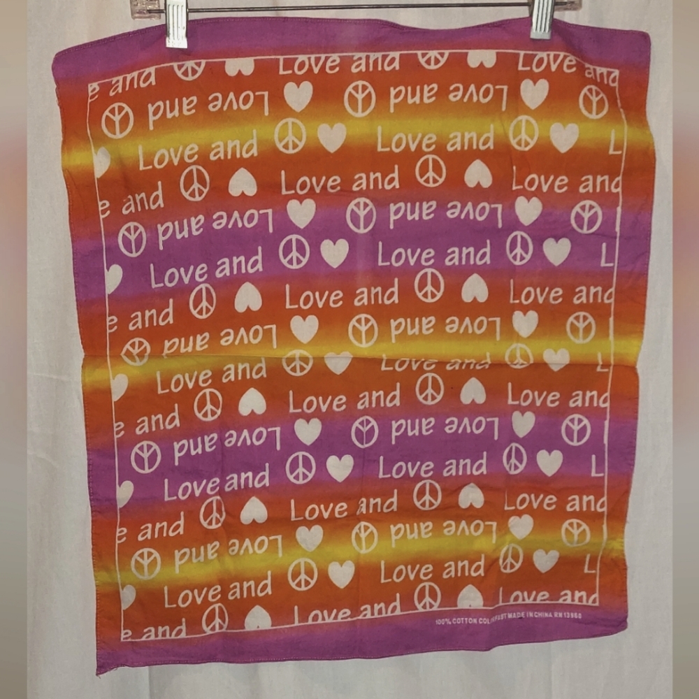 Peace and love bandana